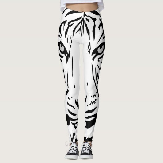 Witte tijger Cartoon Leggings (Voorkant)