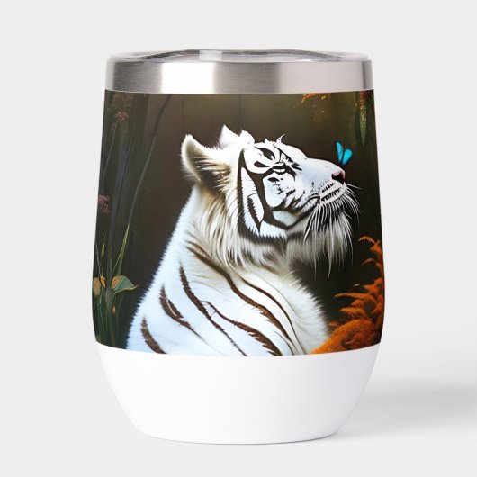 Witte tijger die liefdevolle momenten, (Achterkant)