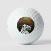 Witte tijger die liefdevolle momenten, Golf Balls Golfballen (Voorkant)