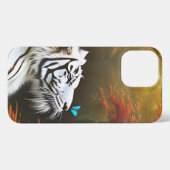 Witte tijger die liefdevolle momenten, iPhone Case Hoesje (Achterkant horizontaal)