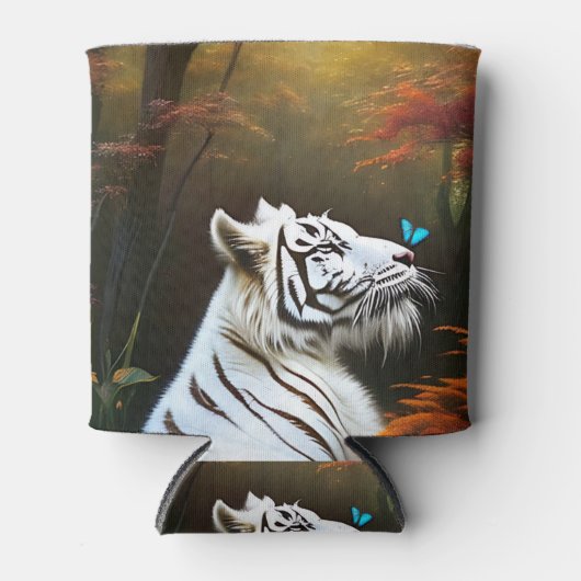 Witte tijger die liefdevolle momenten, Koelbox Blikjeskoeler (Voorkant)
