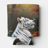 Witte tijger die liefdevolle momenten, Koelbox Blikjeskoeler (Achterkant)