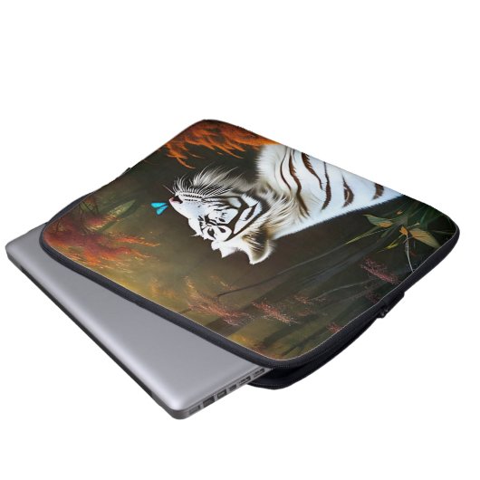 Witte tijger die liefdevolle momenten, laptophoes laptop sleeve (Voorkant onderkant)