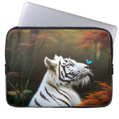 Witte tijger die liefdevolle momenten, laptophoes laptop sleeve (Voorkant)