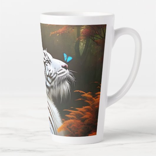 Witte tijger die liefdevolle momenten, latente Mok (Rechts)