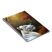 Witte tijger die liefdevolle momenten, Notitieboek (Rechterzijde)