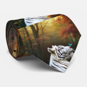 Witte tijger die liefdevolle momenten, Stropdas (Opgerold)
