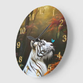 Witte tijger die liefdevolle momenten, wandklok (Hoek)