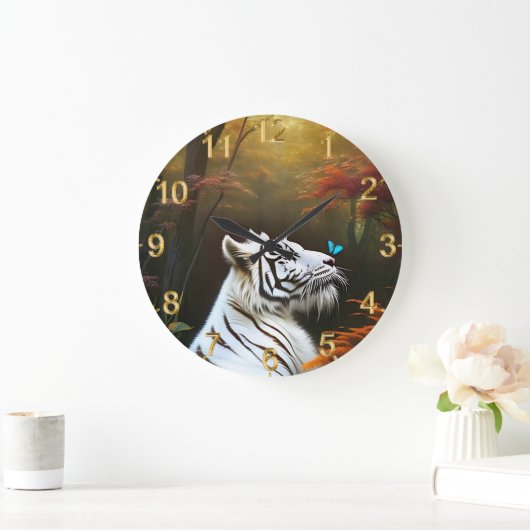 Witte tijger die liefdevolle momenten, wandklok (Huis)