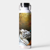 Witte tijger die liefdevolle momenten, waterfles (Voorkant)