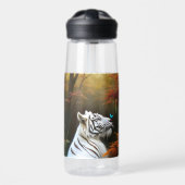 Witte tijger die liefdevolle momenten, waterfles (Voorkant)