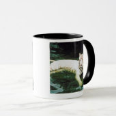 Witte tijger die vreedzaam zwemt mok (Voorkant rechts)