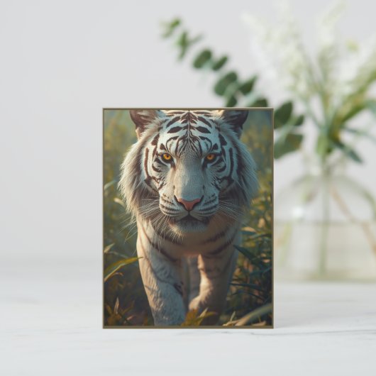 Witte tijger feestdagenkaart (Staand voorkant)