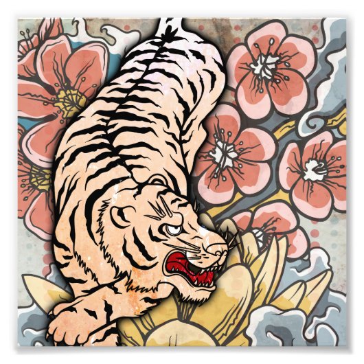 Witte tijger foto afdruk (Voorkant)