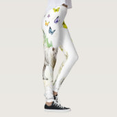 Witte Tijger Gele Vlinder Goud Stardus Leggings (Rechts)