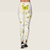 Witte Tijger Gele Vlinder Goud Stardus Leggings (Achterkant)