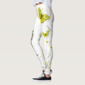 Witte Tijger Gele Vlinder Goud Stardus Leggings (Links)