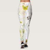Witte Tijger Gele Vlinder Leggings (Achterkant)