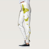 Witte Tijger Gele Vlinder Leggings (Links)