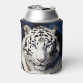 Witte Tijger Gezicht Blikjeskoeler (Blikje Achterkant)