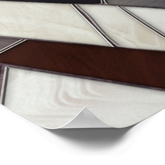 Witte tijger - Glas in lood Mozaïek Digitale Kunst Poster (Hoek)