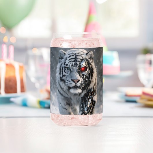 Witte tijger glas kan sciencefiction dier kunst (Insitu (Verjaardag))
