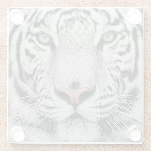 Witte tijger glazen onderzetter (Achterkant)
