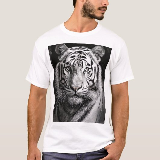 Witte Tijger Houtskool T-shirt (Voorkant)