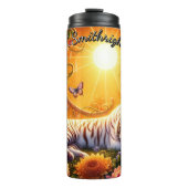 Witte tijger in de golven van de oceaan thermosbeker (Voorkant)