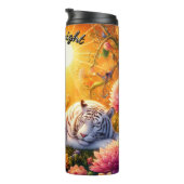 Witte tijger in de golven van de oceaan thermosbeker (Geroteerd rechts)