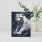 Witte tijger in de nacht briefkaart (Staand voorkant)