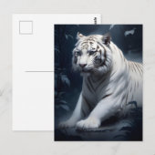 Witte tijger in de nacht briefkaart (Voorkant / Achterkant)