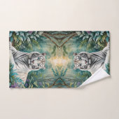 Witte tijger in een blauw groen Oerwoud Bad Handdoek (Handdoek)
