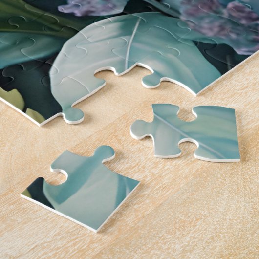 Witte tijger in een blauw groen Oerwoud Legpuzzel (Zijkant)