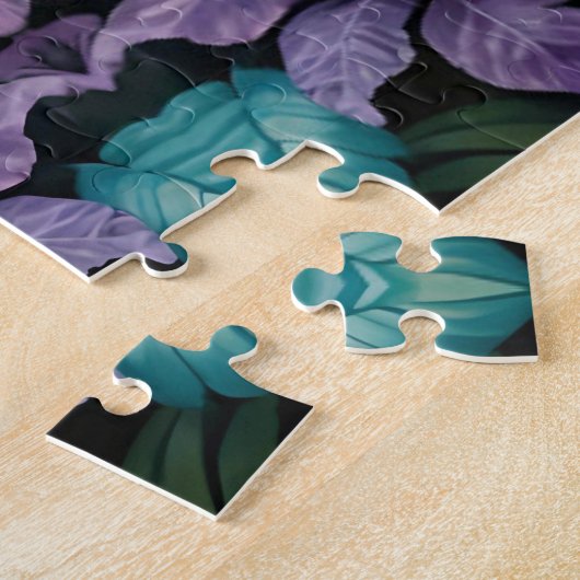 Witte tijger in een blauw groen Oerwoud Legpuzzel (Zijkant)