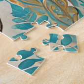 Witte Tijger in een Blauw Groene Jungle Legpuzzel (Zijkant)