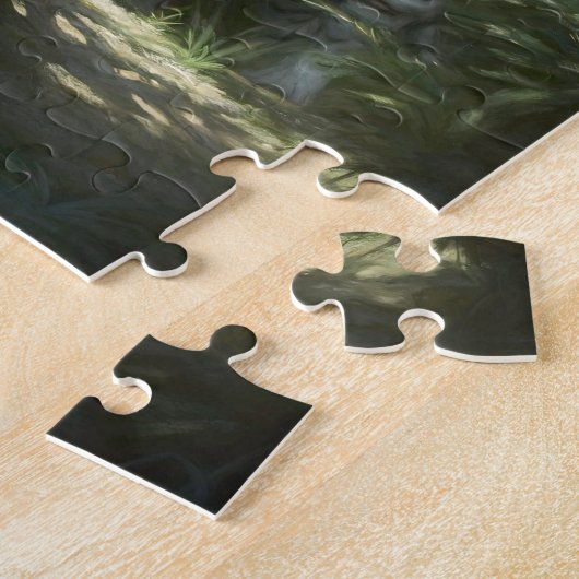 Witte tijger in een dicht bos legpuzzel (Zijkant)