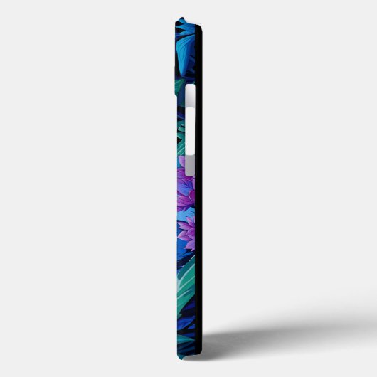 Witte tijger in paarse bloemen Case-Mate iPhone case (Achterkant / Links)