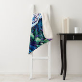 Witte tijger in paarse bloemen sherpa deken (In situ)