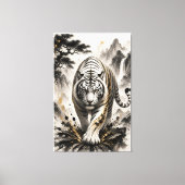 Witte Tijger Inktsplash Canvas Kunst Japanse Sumi- (Voorkant)