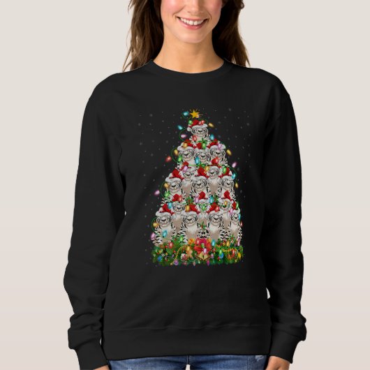 Witte Tijger Kerstman Witte Tijger Kerstboom Trui (Voorkant)