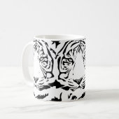 Witte tijger koffie mok (Voorkant links)