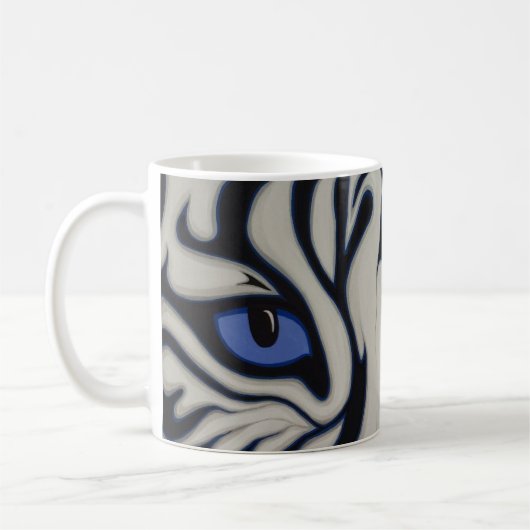 Witte tijger koffiemok (Links)