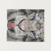 Witte Tijger Kop Wilde Dier Aesthetic Wandkleed (Voorkant (horizontaal))