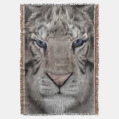 Witte Tijger Kop Wilde Dieren Esthetiek Deken (Voorkant Verticaal)