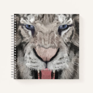 Witte Tijger Kop Wilde Dieren Esthetiek Notitieboek