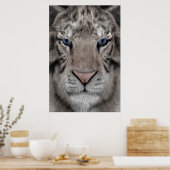 Witte Tijger Kop Wilde Dieren Esthetiek Poster (Keuken)