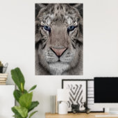 Witte Tijger Kop Wilde Dieren Esthetiek Poster (Thuiskantoor)