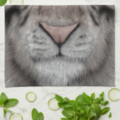Witte Tijger Kop Wilde Dieren Esthetiek Theedoek (Gevouwen)