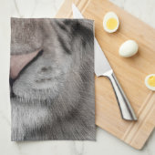 Witte Tijger Kop Wilde Dieren Esthetiek Theedoek (Quarter Fold)